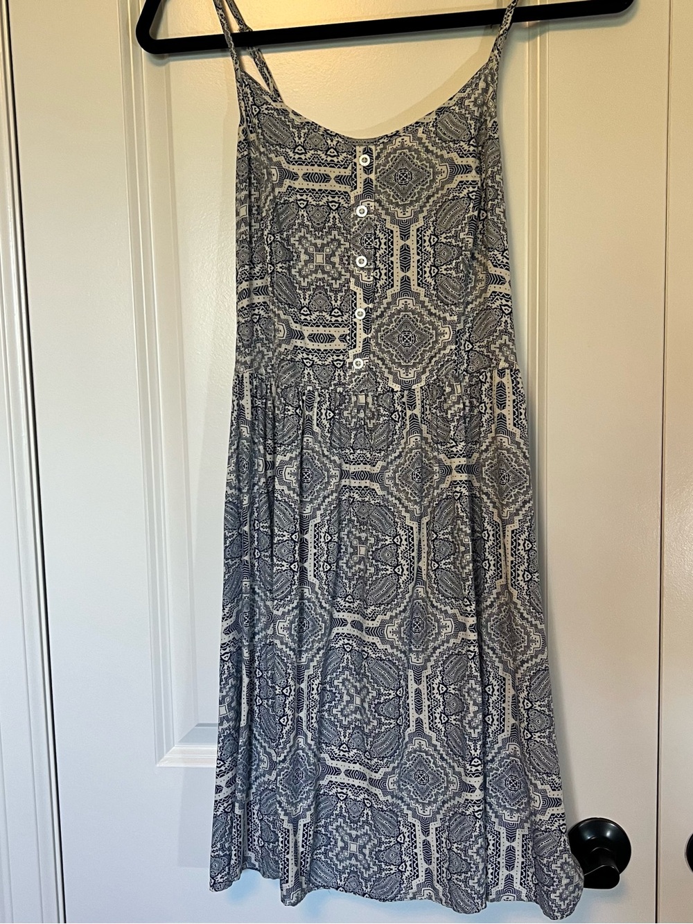 Garage Geometric Tile Print Smocked Mini Dress - Size XS